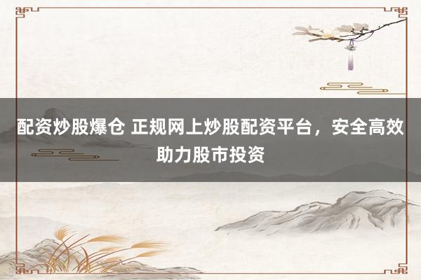 配资炒股爆仓 正规网上炒股配资平台，安全高效助力股市投资