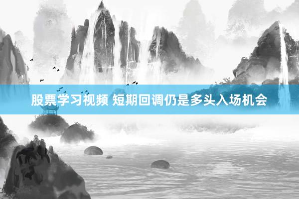 股票学习视频 短期回调仍是多头入场机会