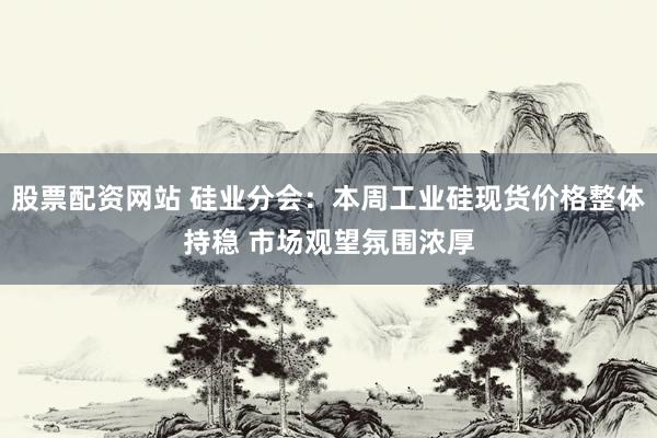 股票配资网站 硅业分会：本周工业硅现货价格整体持稳 市场观望氛围浓厚