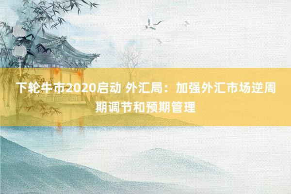 下轮牛市2020启动 外汇局：加强外汇市场逆周期调节和预期管理