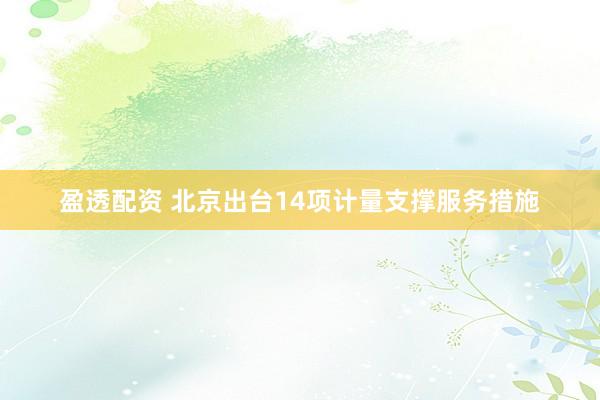 盈透配资 北京出台14项计量支撑服务措施