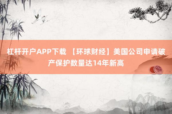 杠杆开户APP下载 【环球财经】美国公司申请破产保护数量达14年新高