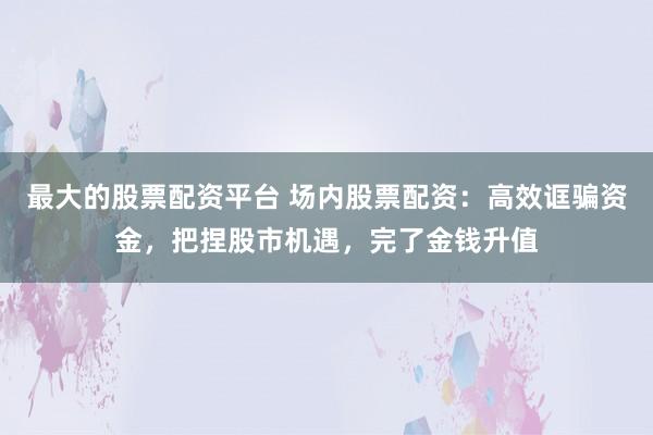 最大的股票配资平台 场内股票配资：高效诓骗资金，把捏股市机遇，完了金钱升值