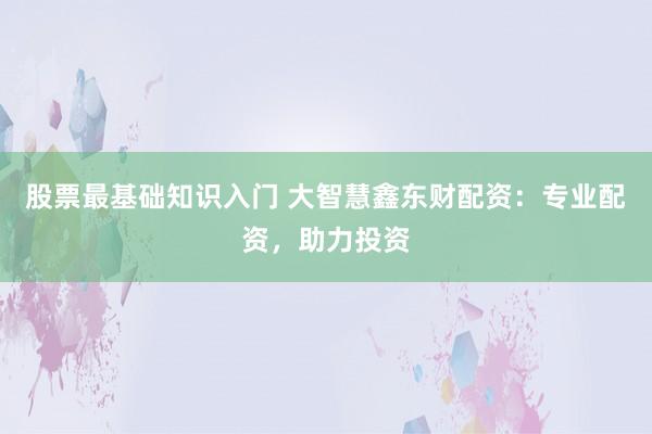 股票最基础知识入门 大智慧鑫东财配资：专业配资，助力投资