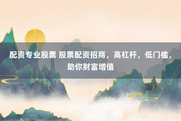 配资专业股票 股票配资招商，高杠杆，低门槛，助你财富增值